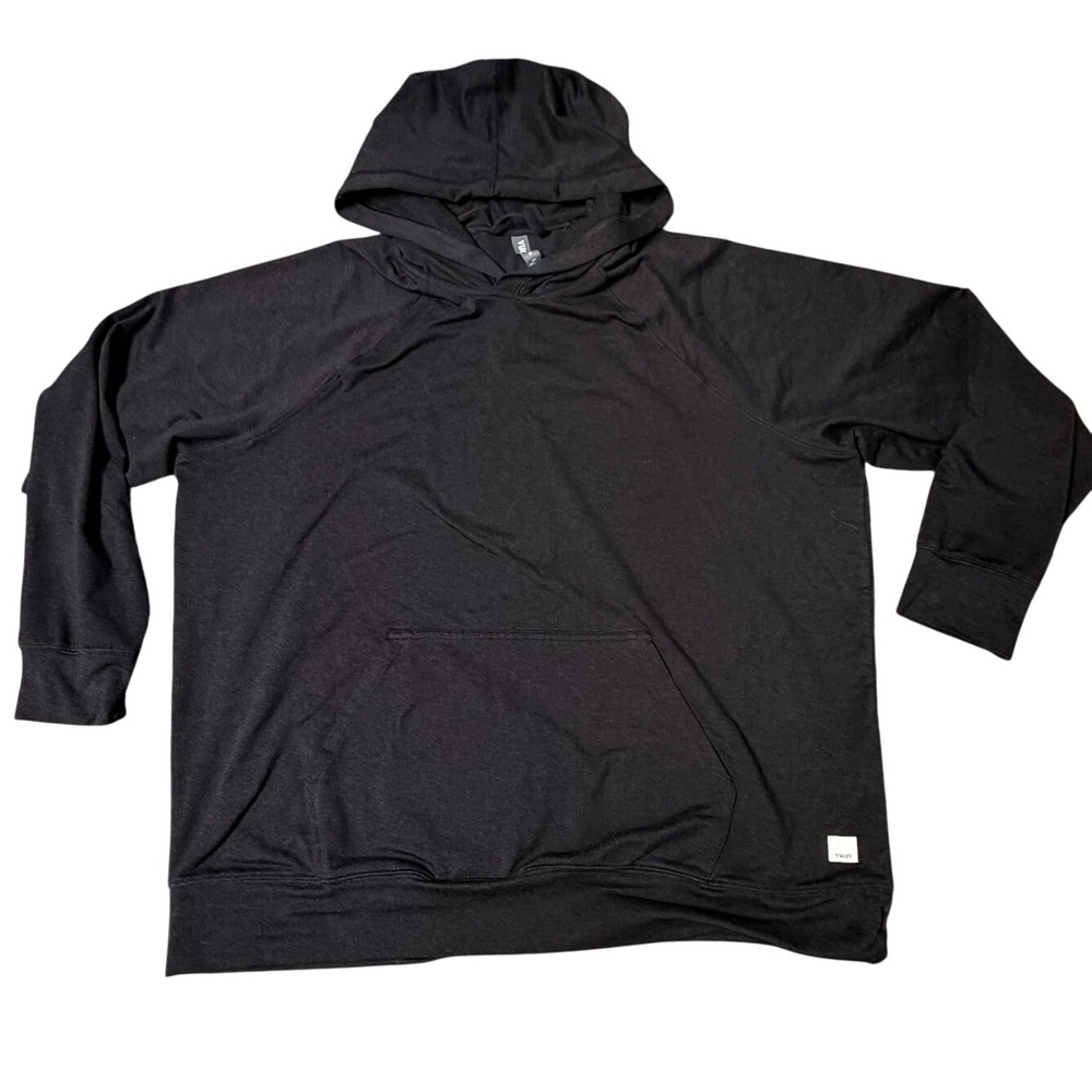 Vuori Ponto Performance Hoodie Black Heather M Lightweight Stretch Pullover Soft